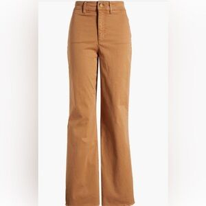 Marine Layer Bridget High Waist Raw Hem Wide Leg Pants Size 8